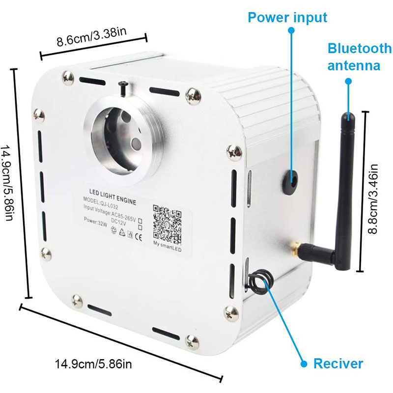 DC12V 32W Bluetooth APP & RF Music Twinkle RGBW LED Headlinear Stars Fiber Optic Light Source DC12V 32W Bluetooth APP & RF Music Twinkle RGBW LED Headlinear Stars Fiber Optic Light Source